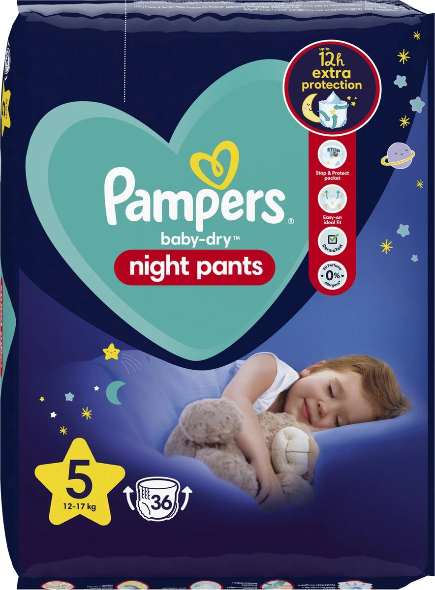 Pampers® Pampers - Night Pants - Maat 5 - Small Pack - 36 Luierbroekjes 4 Pampers® Pampers - Night Pants - Maat 5 - Small Pack - 36 Luierbroekjes - Afbeelding 2