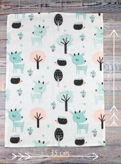 Spuugdoekjes – Monddoekjes – 10 Pack - Flanellen Doeken - Monddoekje 35x50cm – 100% Katoen – Fensilo – Spuugdoek Unisex – Wit – Dieren - Grijs - Flanellen Luiers -Winkel Voor Babyverzorgingsproducten 886x1200