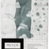 Meyco Clouds/Dots/Feathers Hydrofiele Doeken - 3-pack - Stone Green - 70x70cm -Winkel Voor Babyverzorgingsproducten 891x1200 1