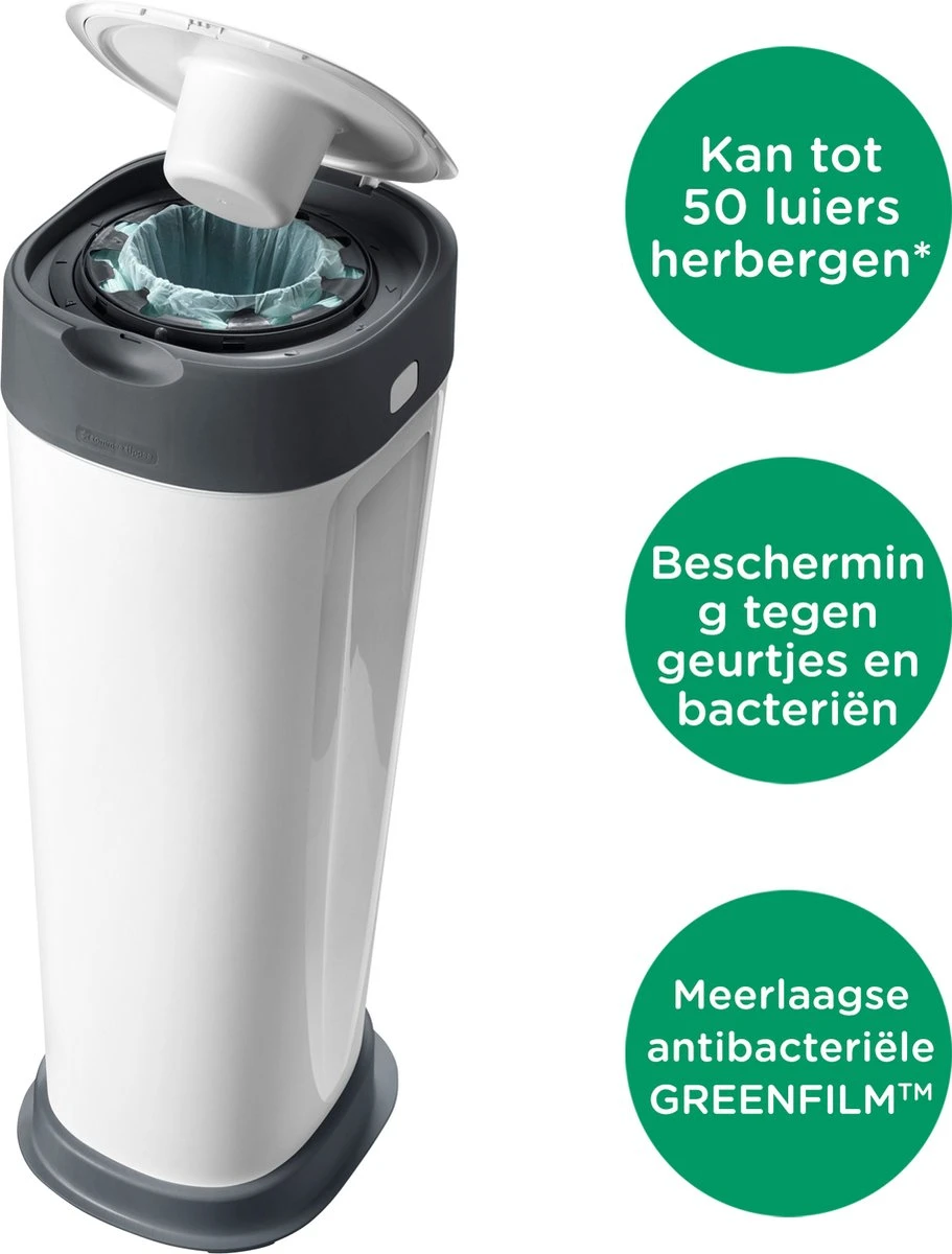 Tommee Tippee Twist & Click XL-luieremmer - Voor Maximaal 60 Luiers - Milieuvriendelijker Systeem - 1 Navulcassette - Duurzaam Geproduceerde Antibacteriële GREENFILM 4 Tommee Tippee Twist & Click XL-luieremmer - Voor Maximaal 60 Luiers - Milieuvriendelijker Systeem - 1 Navulcassette - Duurzaam Geproduceerde Antibacteriële GREENFILM - Afbeelding 3