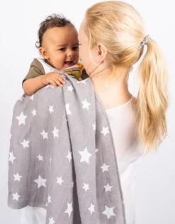 Hydrofiele Luiers - Hydrofiele Doeken - 70 X 80 Cm - 10 Pack – Grijs – Sterren - EU Gefabriceerd – FENSILO Hydrofiele Doeken -Winkel Voor Babyverzorgingsproducten 938x1200