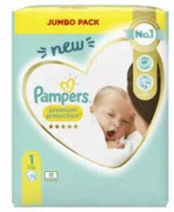 Pampers® Pampers Premium Protection - Maat 1 (New Born) 2-5 Kg - 72 Stuks - Luiers -Winkel Voor Babyverzorgingsproducten 988x1200